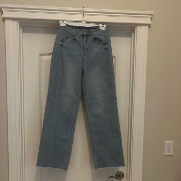 Light Blue Denim Wide Leg Jeans, Size S - Picture 5 of 10